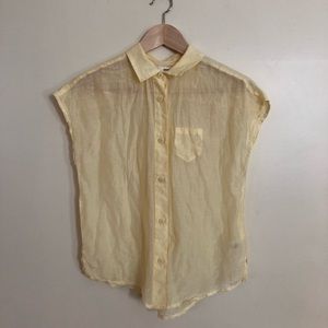 Brooklyn Industries pale yellow button-down shirt